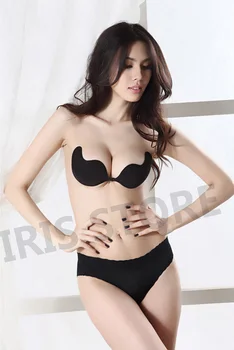 

Sexy Women Magic Invisible Reusable Adhesive Backless Mango Push Up Silicone Front Closure Bust Stick Dot Strapless Bra AB002