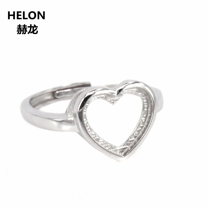 

20pcs/lot 925 Sterling Silver Women Engagement Wedding Ring 9X11MM Heart Cabochon Semi Mount Ring Fine Jewelry Setting