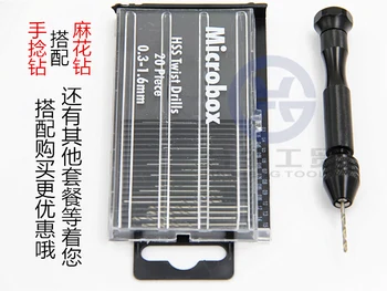 

1PCS Chuck Clamping Range 0.3-3mm Aluminium Alloy Drills Push Hand Twist Drill with 20pc 0.3-1.6mm HSS Micro-Drill Bits Set