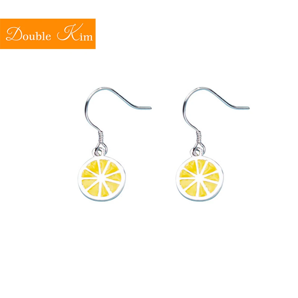 

925 Silver Lemon Stud Earrings 925 Sterling Silver Earring Antiallergic No Harm to Skin Fashion Trendy Jewelry Gift