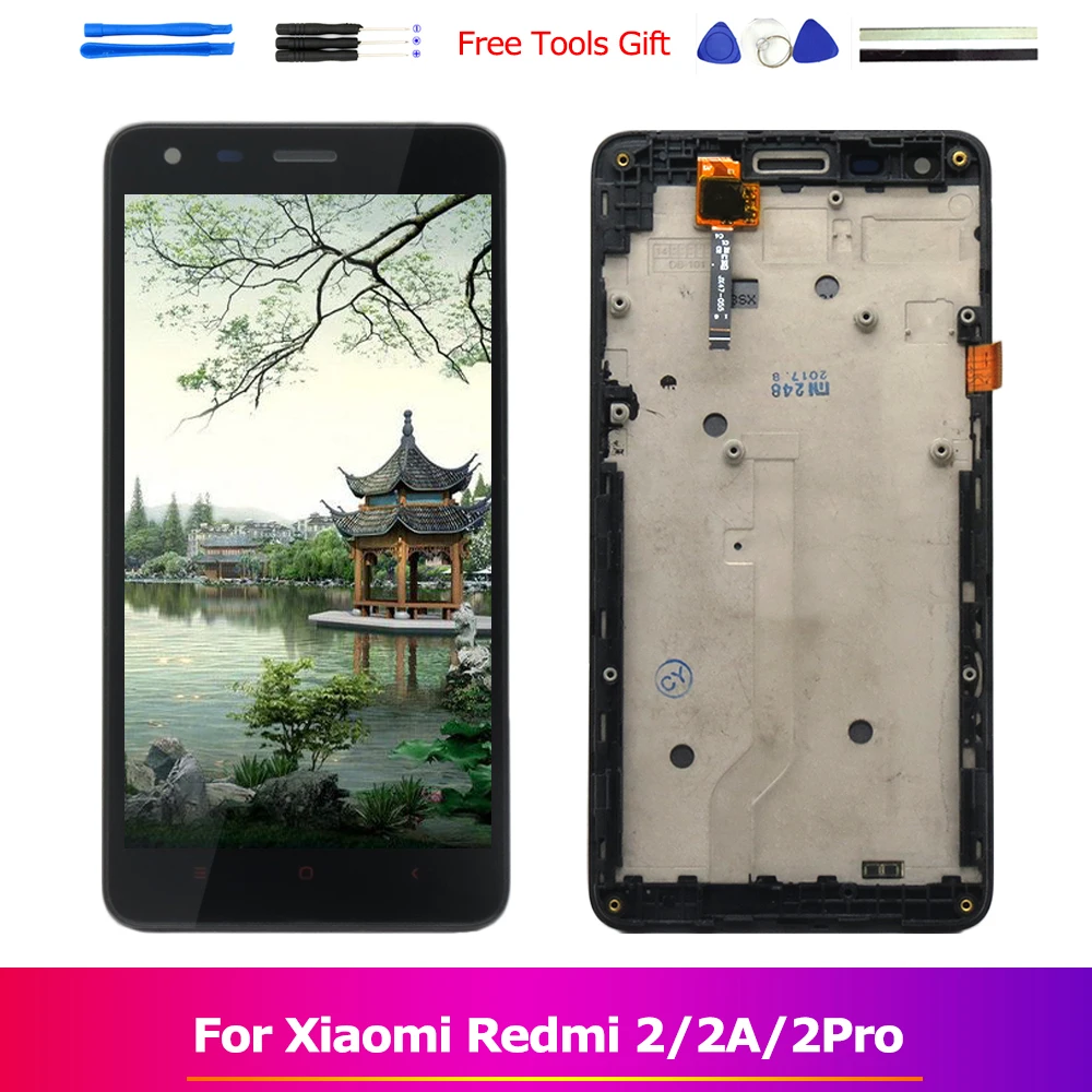 

Tested LCD Display for Xiaomi Redmi 2 / 2 Pro / 2A LCD Display with Frame + Touch Screen Digitizer Assembly Replacement