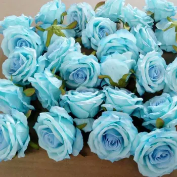 

25PCS Wedding Decoration Artificial Flowers Head 10cm For DIY Wreath Gift Box Floral silk Party Design Flowers