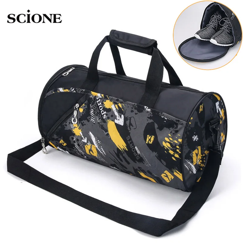 New Gym Bag Women Men Fitness Bags Waterproof Nylon Sport Bag Travel Training Shoulder Bags Luggage Duffel Shoes Storage XA6WA