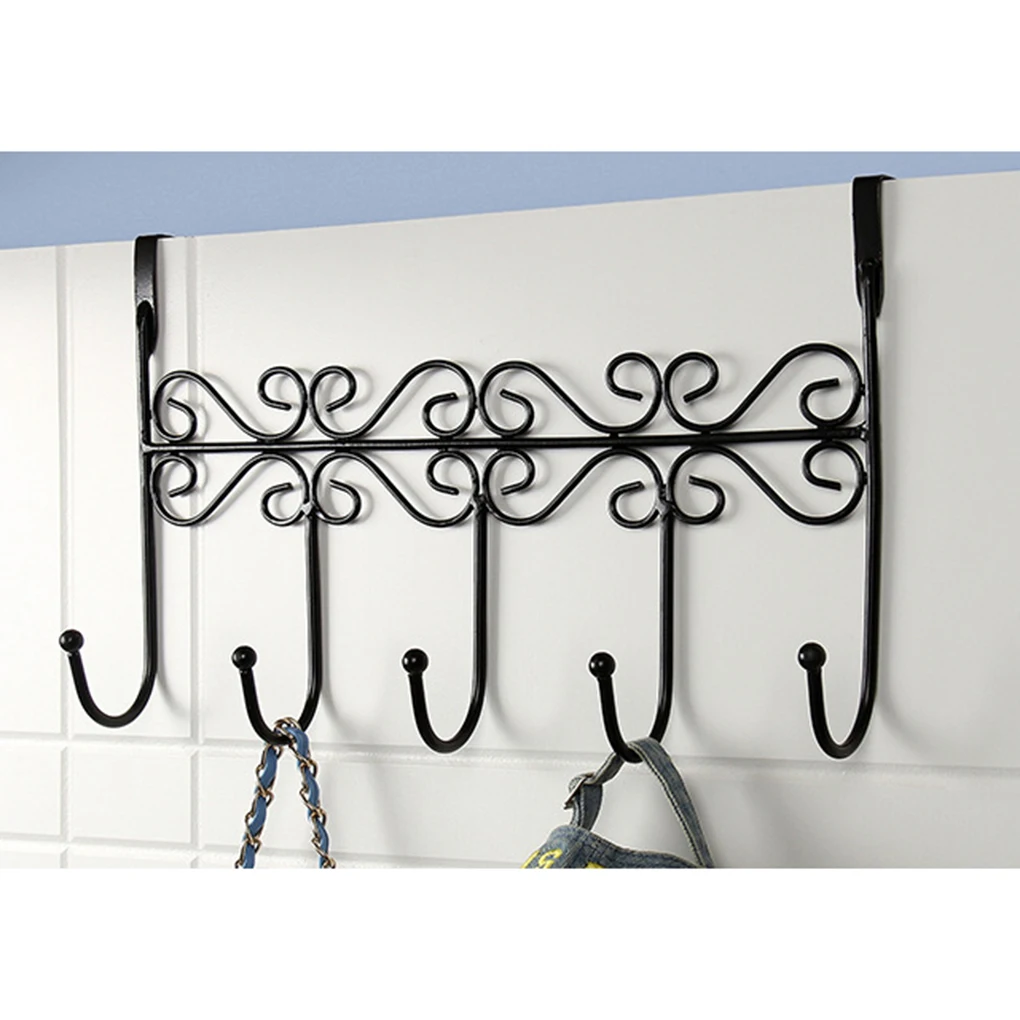 

Five Hooks Towel Clothes Hat Bag Over Door Bathroom Hanger Hanging Coat Cloth