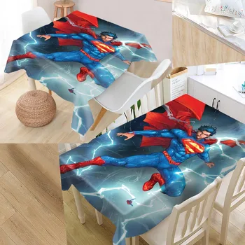 

Custom Superman Table Cover Rectangular Home Protection Decoration Elegant Wedding Waterproof Oilproof Tablecloth #QWE678J