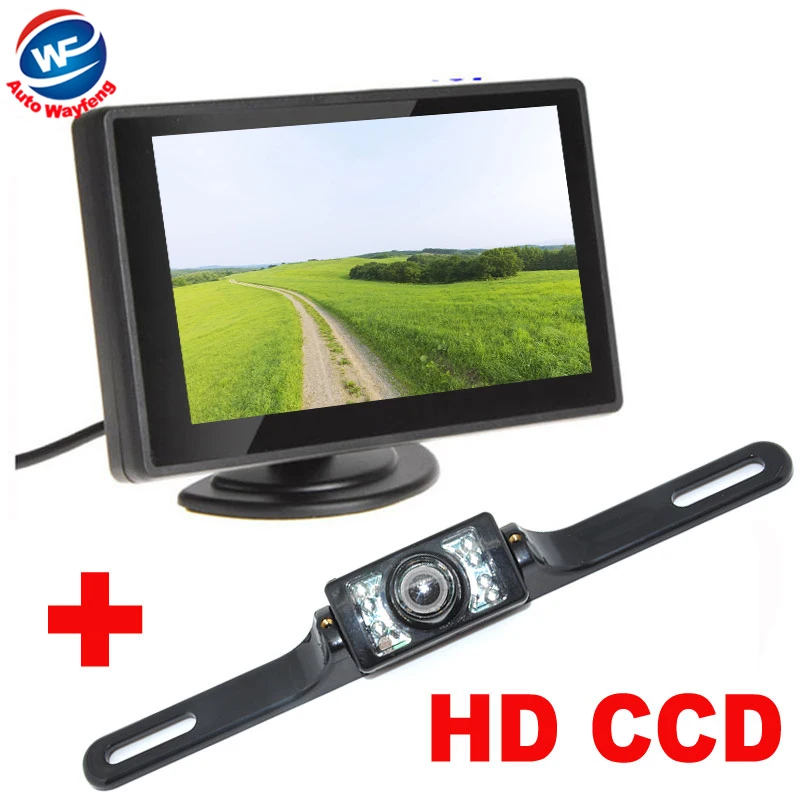 

7LED Car Rearview Camera+4.3" TFT LCD Monitor HD 170 Angle car backup camera Car Monitor 2 in 1 Auto Parking Assistance System