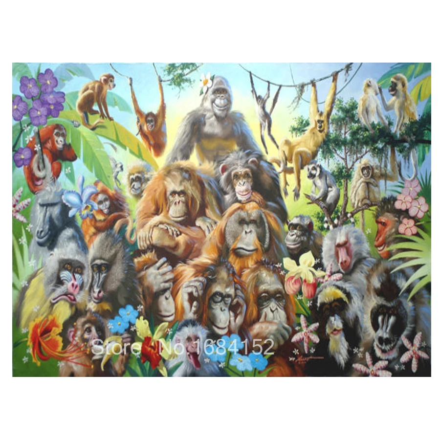 

Diamond needlework 5d diy diamond painting cross stitch animal world full square drill embroidery monkey mosaic home decor A206