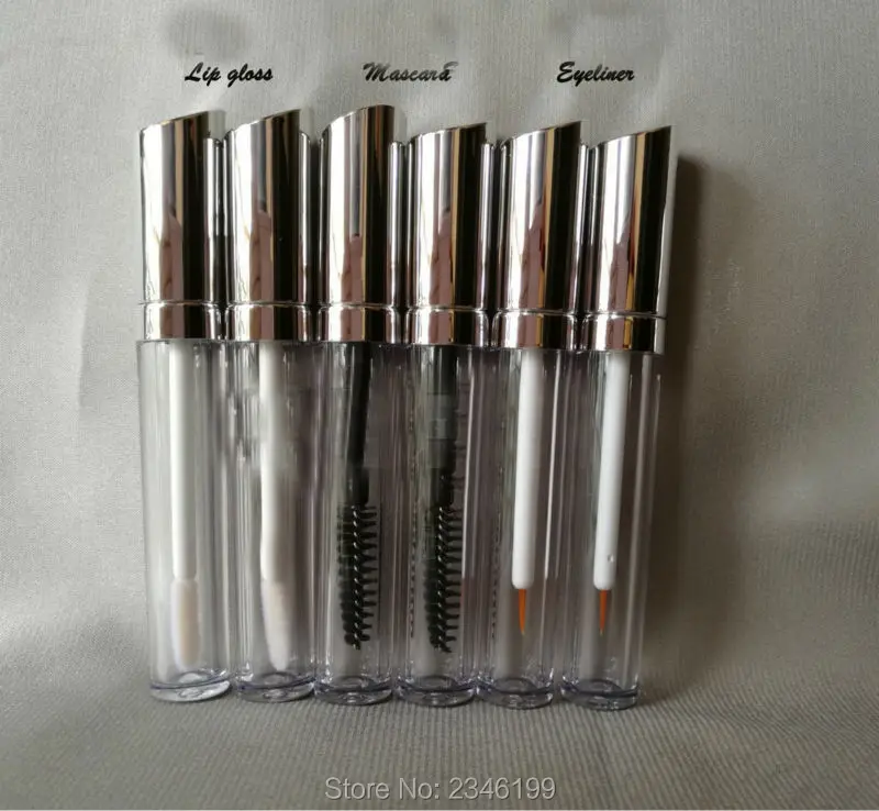 

5ML 50pcs/lot High Quality Silver Mascara abottle, Empty Eyelash Growth Liquid Bottle, Liquid Eyeliner Tube, Cosmetic Container