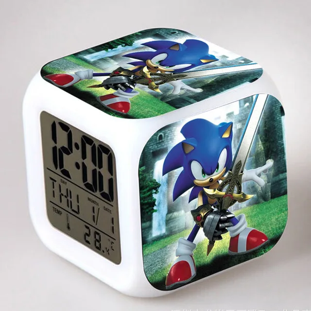 Sonic the Hedgehog светодиодный Будильник хвосты Miles Prower часы reloj despertador цифровые часы Dr. Robotnik horloge digitale Saat - Цвет: Розовый