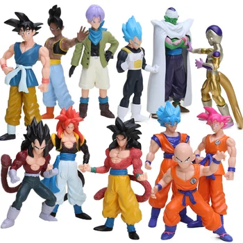 

6pcs 12-15cm Dragon Ball Z Figures Set Super Saiyan Son Goku Vegeta Kulilin Piccolo Frieza Cell PVC Action Figure Model Doll Toy