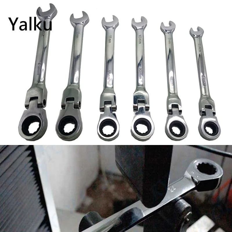 

Yalku Multitool Adjustable Spanner Combination Ratchet Wrench Ratcheting Socket Spanner Set Hand Tool Ratchet Wench 6pcs 8-13mm