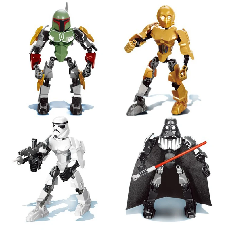 

Free shipping Star Wars Figures DaeTH Vader Clone Trooper JANGO Fett c-3po Building Blocks LegoINGlys Bricks Toys for boys Gifts