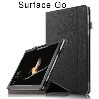 

Genuine Leather Case Flip Stand Magnet Smart Real Leather Cover Funda Shell For Microsoft Surface GO SurfaceGO Laptop 10" Tablet