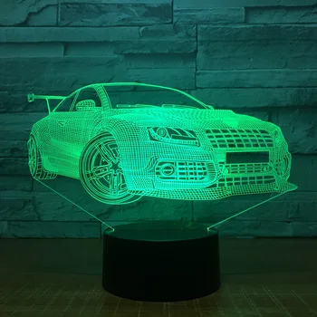

3D car led lamp 7 color touch night light creative children's birthday gift 1470