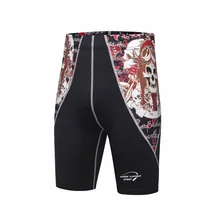 Брендовая одежда, модные спортивные шорты для фитнеса, мужские Компрессионные шорты до колена, быстросохнущие брюки для бега