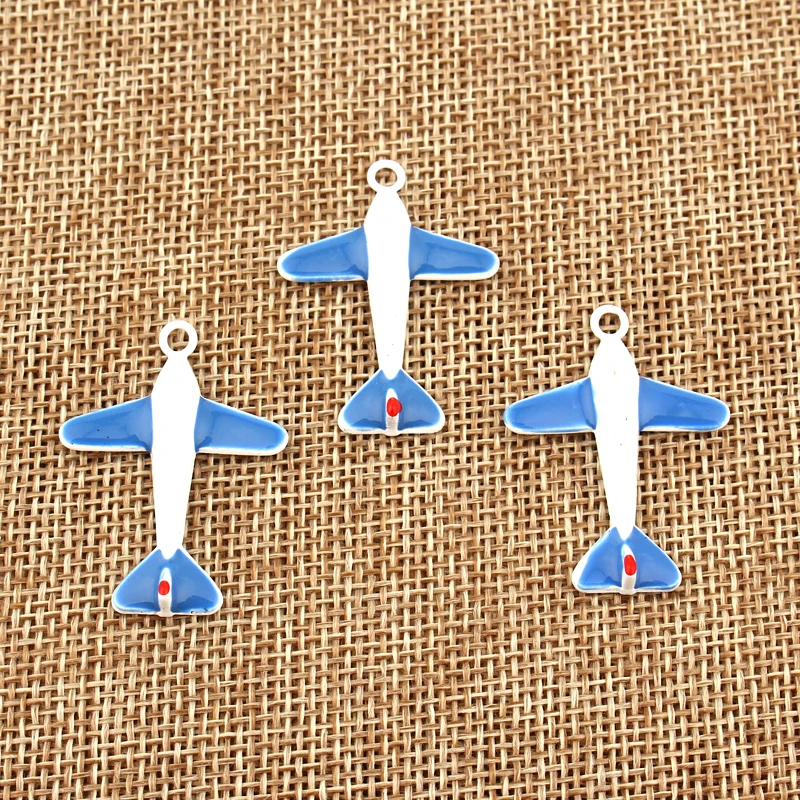 

10pcs Cute Airplane Necklace Pendant Charms DIY Earrings Eardrop Base Findings For Women Handmade Jewelry Accessories AC430