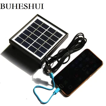 

BUHESHUI 2W 6V Solar Cell Module Polycrystalline Solar Panel Chargr For Power Bank 3.7V Battery System Light With 3M Cable