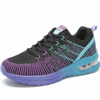 

2019 Spring New Women casual shoes fashion breathable lightweight Walking mesh lace up flat shoes sneakers women