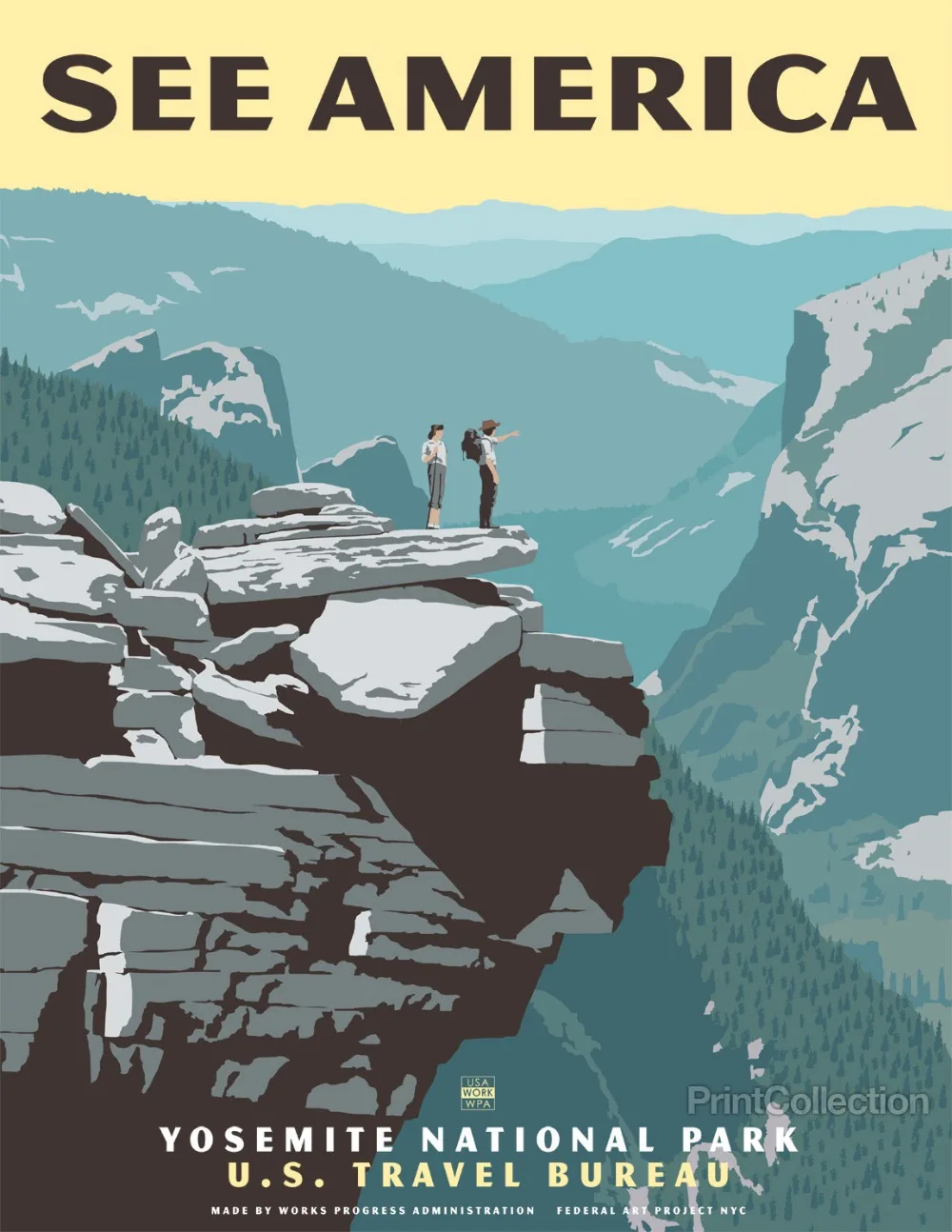 SEE AMERICA YOSEMITE NATIONAL PARK Vintage Retro декоративная крафт-бумага постер DIY настенный холст