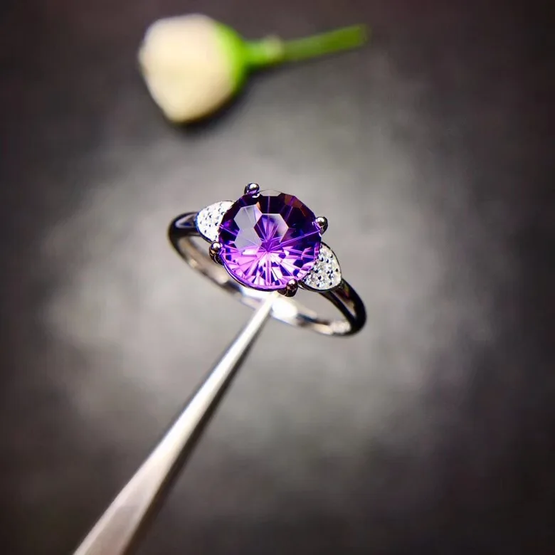 Natural amethyst ring 925 silver the price is suitable shop promotional products