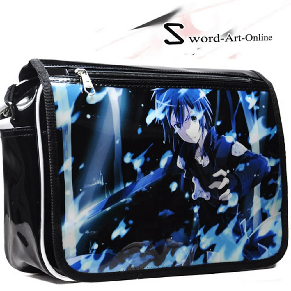 

MeanCat Sword Art Online Cosplay Messenger Bag Patent Leather Waterproof SAO Sling Bag Single Crossbody Bags for Teenager