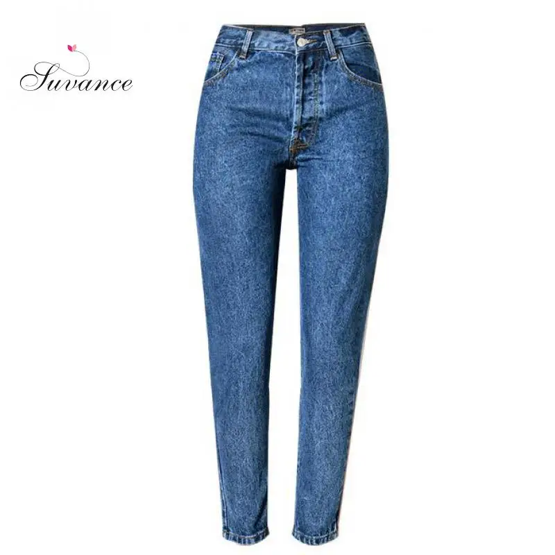 Suvance High Waist Sexy Butt Baring Hip Holes Cotton Spring Fashion Straight Jeans Quality