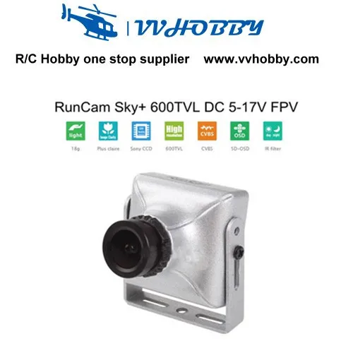 

2016 new & hot RunCam Magnesium Alloy Housing SkyPlus/PZ0420M 600TVL 18g Wide Voltage 3.6mm camera