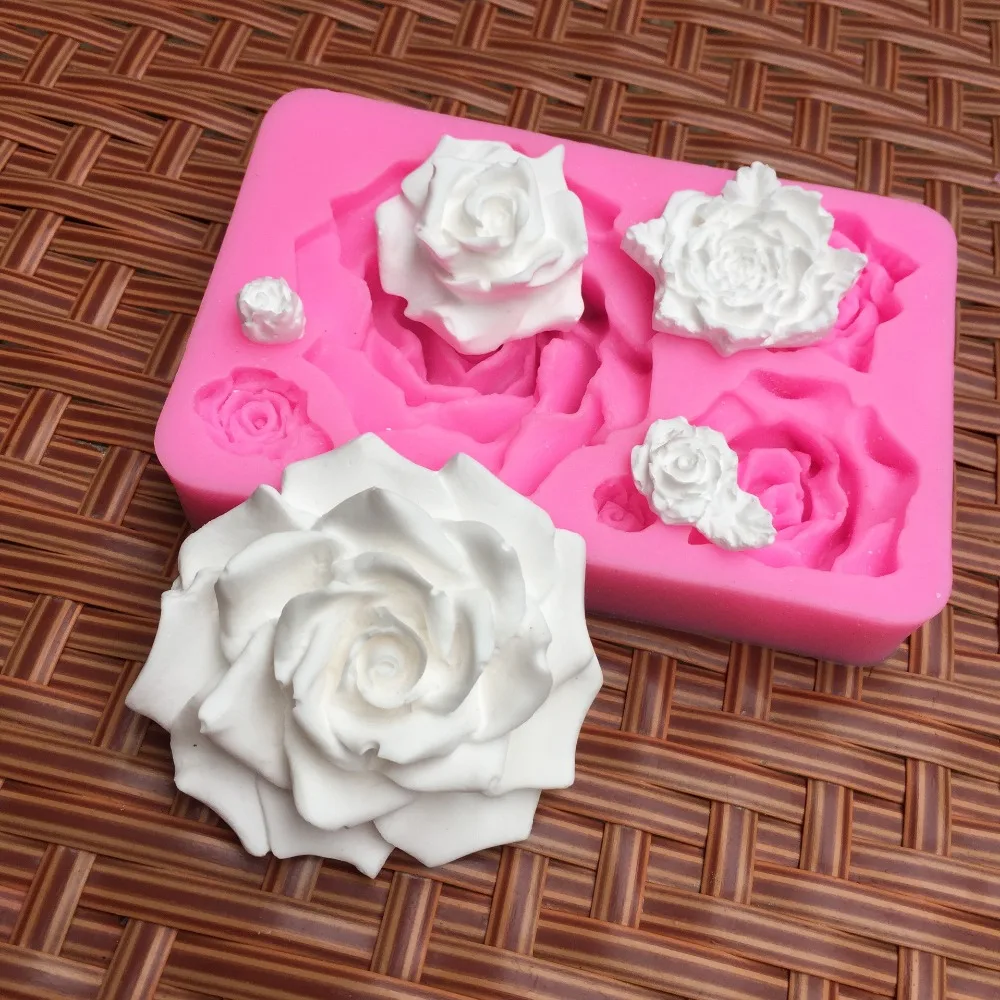 Rose Flowers silicone mold Cake Chocolate Mold wedding Cake Decorating