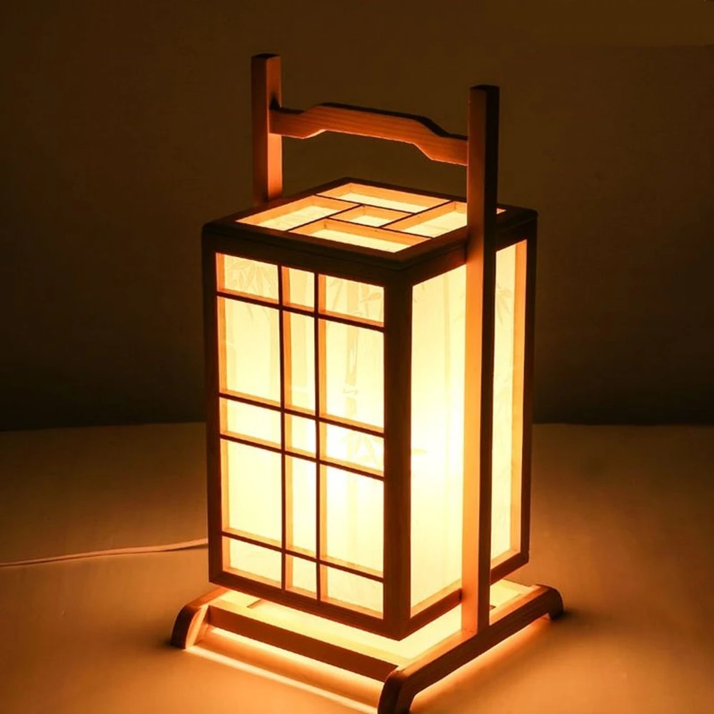 Japanse Vloer Lampen houten lantaarn creatieve persoonlijkheid hout