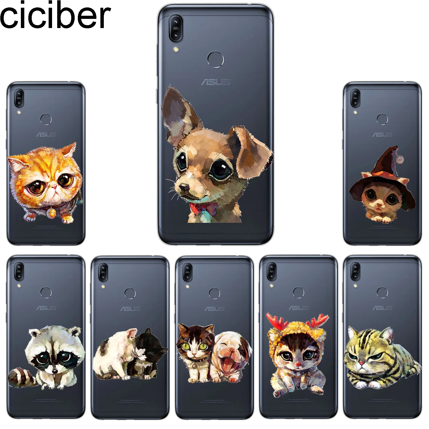 

ciciber Phone Cases For ASUS Zenfone Max Pro (M1) (M2) Case Soft Cover ZB601KL ZB602KL ZB631KL ZB633KL ZB555KL Cute cartoon cat