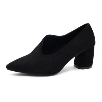 

Ho Heave New Style Spring Autumn Comforty Women Pumps Solid Women Pointed Toe Personality Shallow Slip-On Fashion Casual Sh