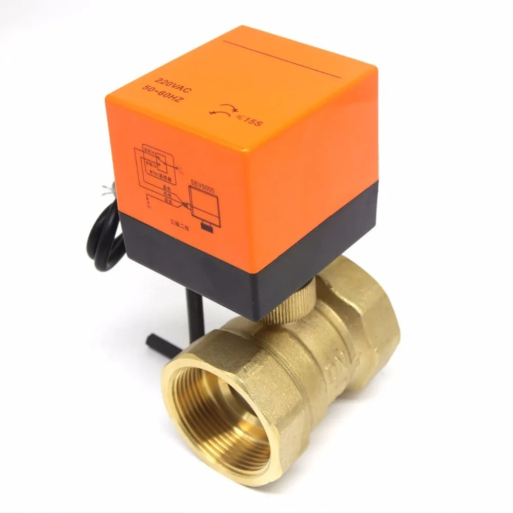 Air conditioning floor heating Parts miniature electric two-way ball valve three-wire two-control one-control Brass water heat