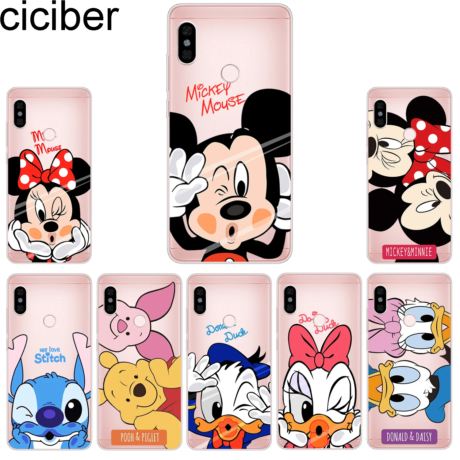 

ciciber Phone Case for Xiaomi Mix Max 3 2 2s Cover for Xiaomi Mi A2 9 8 6 5 F1 A1 5X 6X 5c 5s Lite Plus Pro SE Mickey Stitch