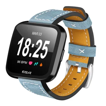 

For Fitbit Versa Watchband Replacement Classic Genuine Leather Wristband Accessories Fitness Watch Strap for Fitbit Versa