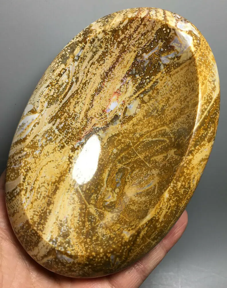

689g Crystal Ashtray! Raw NATURAL OCEAN JASPER QUARTZ CRYSTAL Ashtray HEALING bomboniere