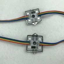 Промо-Акция! 36 мм* 36 мм квадратный 12 V цифровой красный зеленый синий светодиод Пиксели, WS2801 интегральную схему, 20 штук веревочке; IP68 Номинальное