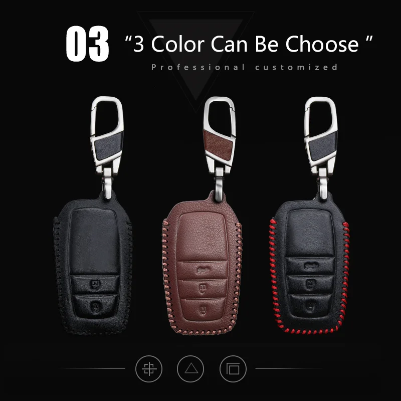 Кожаный чехол для автомобиля Smart Key для Toyota Avensis Corolla CHR Yaris Prius Camry Land Cruiser Prado 150 брелок