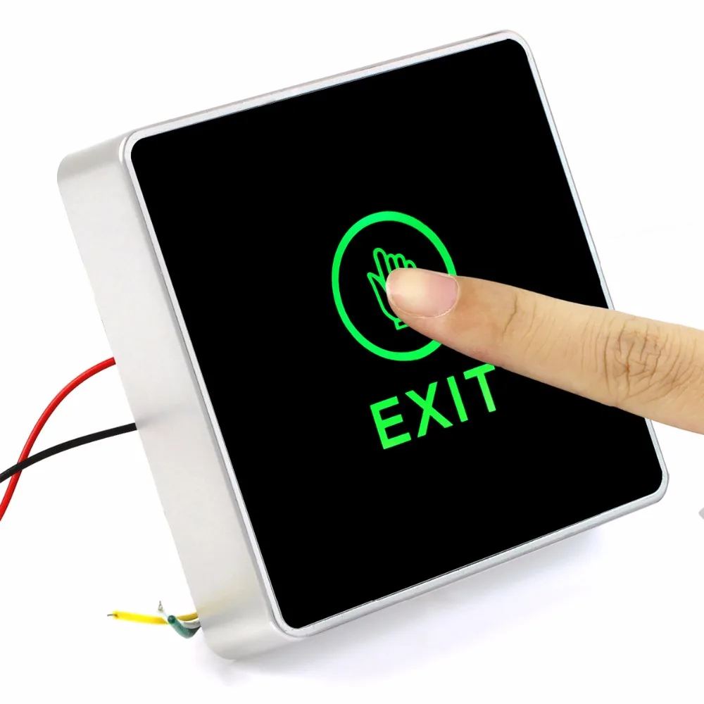 

Generic DC 12V NC NO Release Button Switch Square Touch Sensor Door Exit with LED Light F1742A