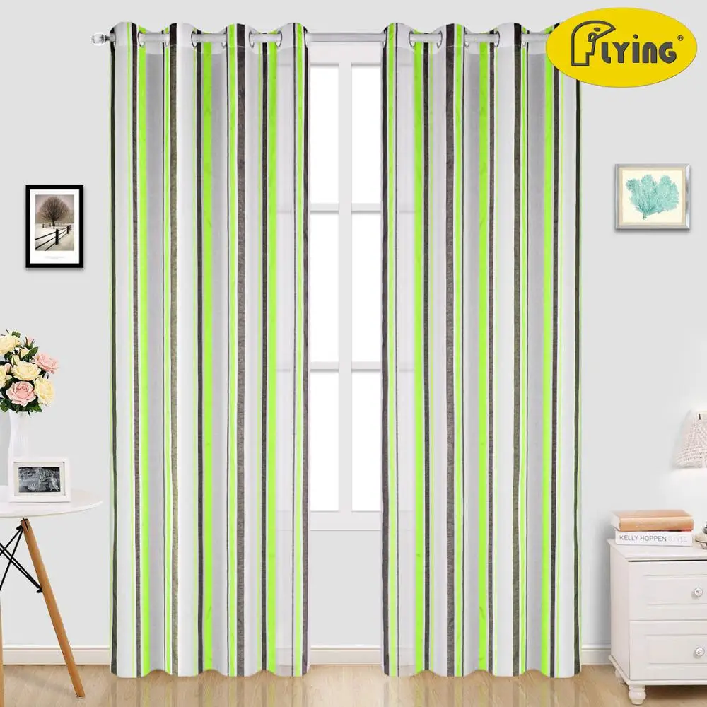 

Stripe Yarn Dyed Woven Big Curtain For Window and Door and Bed Room Window Translucidus 100% Polyester Fabric