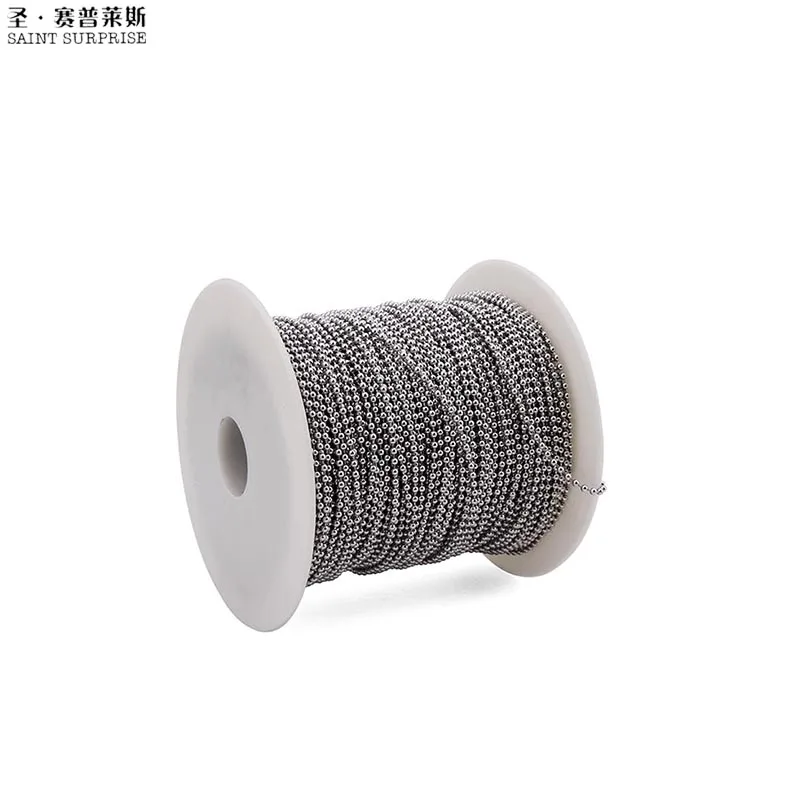 100 Meters 2.0mm Iron Nickel Plated Steel Bead Ball Chain Spool for Jewelry DIY Accessoriesin