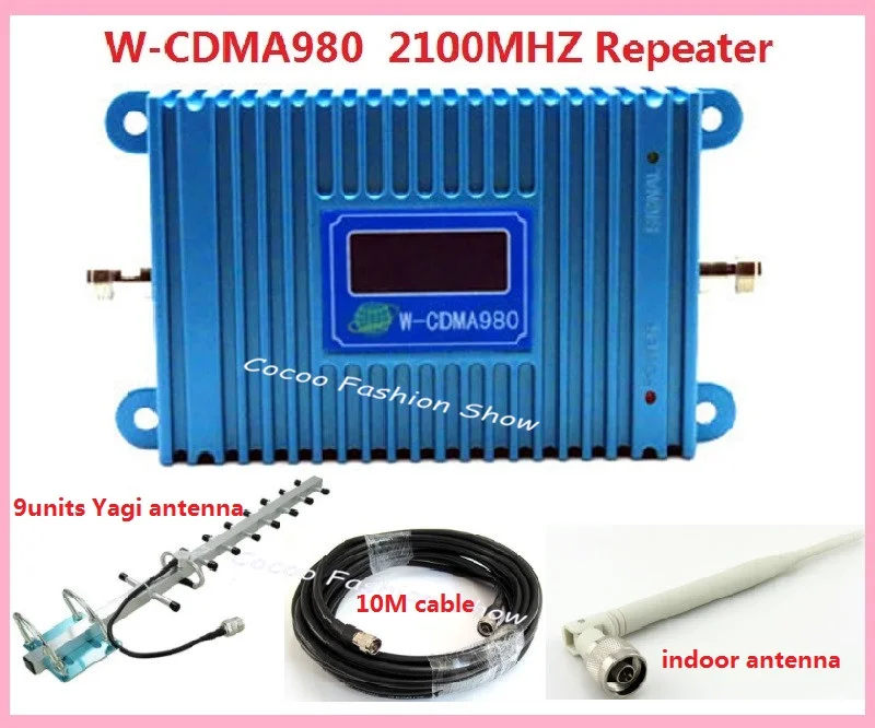 

LCD Display ! W-CDMA 3G Celular Signal Booster WCDMA 3G Signal Amplifier 3G GSM 2100Mhz Mobile Phone Signal Repeater + Antenna