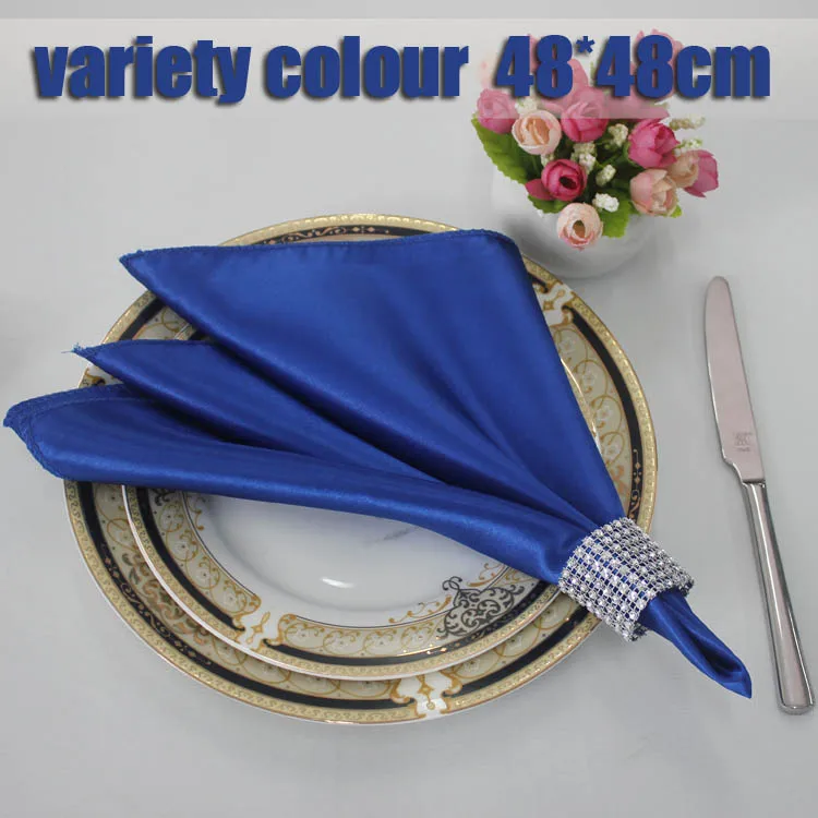 

Dearest 20pcs 19*19inch wedding Napkins Solid Handkerchief for Wedding Party Hotel Restaurant Table Decors