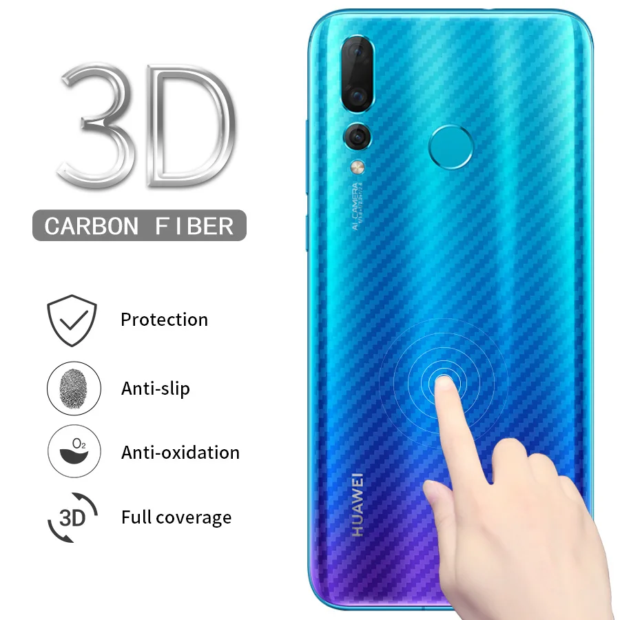 Fizazi 3D защита для задней панели из углеродного волокна Huawei Nova 3 3i 4 3E Plus P Smart