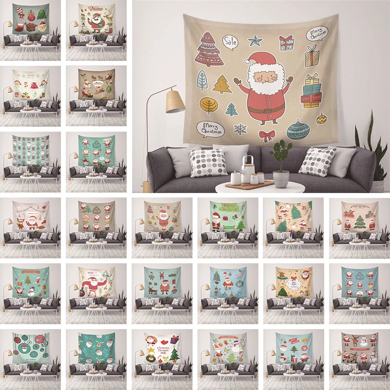 

Christmas Tapestry Living Room Bedspread Wall Hanging Throw Blanket Home Customizable Tapestry Yoga Mat Gifts 150*150cm