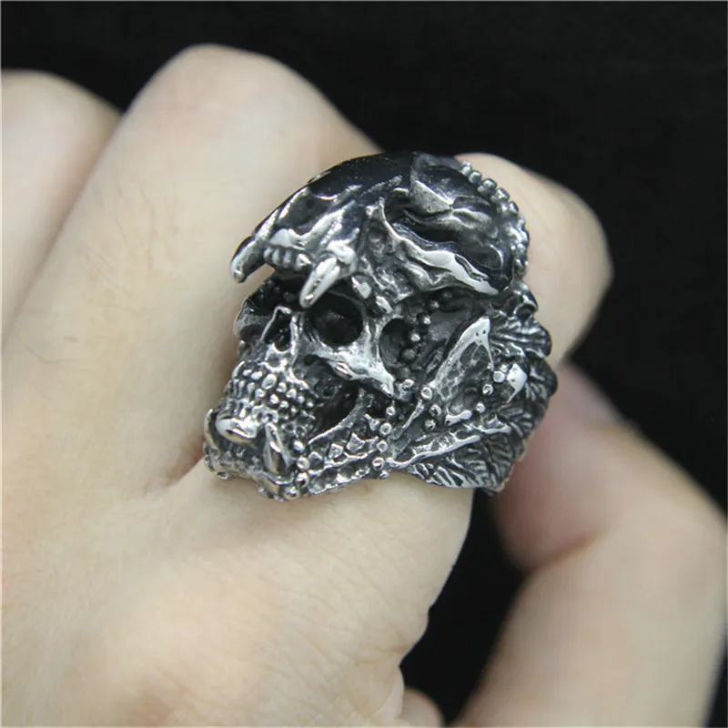 Ring Vintage Indian Jaguar Warrior Skull