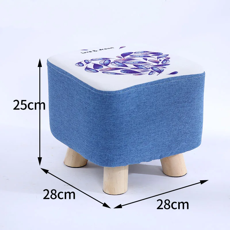 28x28x25 см минималистичный современный квадратный пуфик-табурет, деревянный диван для гостиной, моющийся табурет, Мягкая табуретка для ног, табурет, 4 ножки - Цвет: D