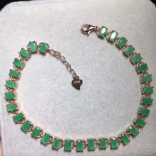 Натуральный зеленый изумруд драгоценный камень браслет натуральный драгоценный камень Элегантный роскошный большой круглый браслет 925 Серебряный браслет для женщин ювелирные изделия