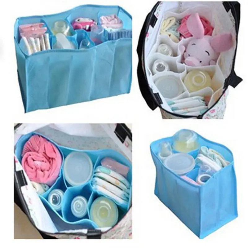HOT Baby Diaper Nappy Water Bottle Changing Divider Storage Organizer Bag Linerin Cosmetic Bags