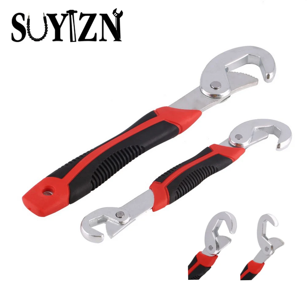 Multi Function 2pcs Adjustable Universal Wrench Adjustable Grip Spanner Set 9 32mm ratchet