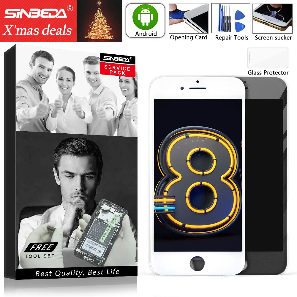 

Sinbeda 5pcs/lot LCD For iPhone 8 8PLUS LCD Display Touch Screen Digitizer for iPhone 8 8PLUS Display Replacemnet Free DHL